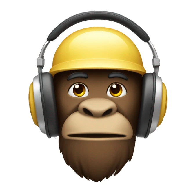 Singe qui fume avec un casque Apple sur la tête  sticker