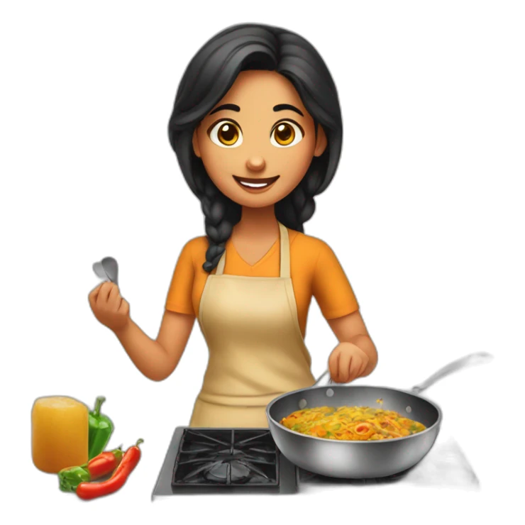 punjabi girl cooking food sticker