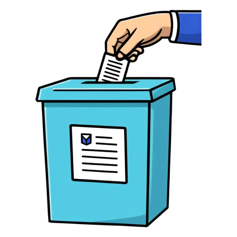 Sticker of ballot box with Admin Bewerbungen sticker