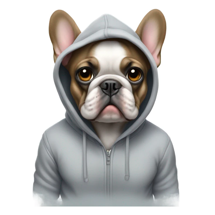 French bulldog with a hoodie sticker