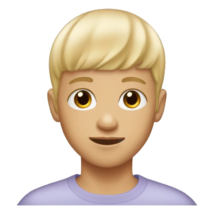 blond boy bowlcut with light brown eyes  sticker