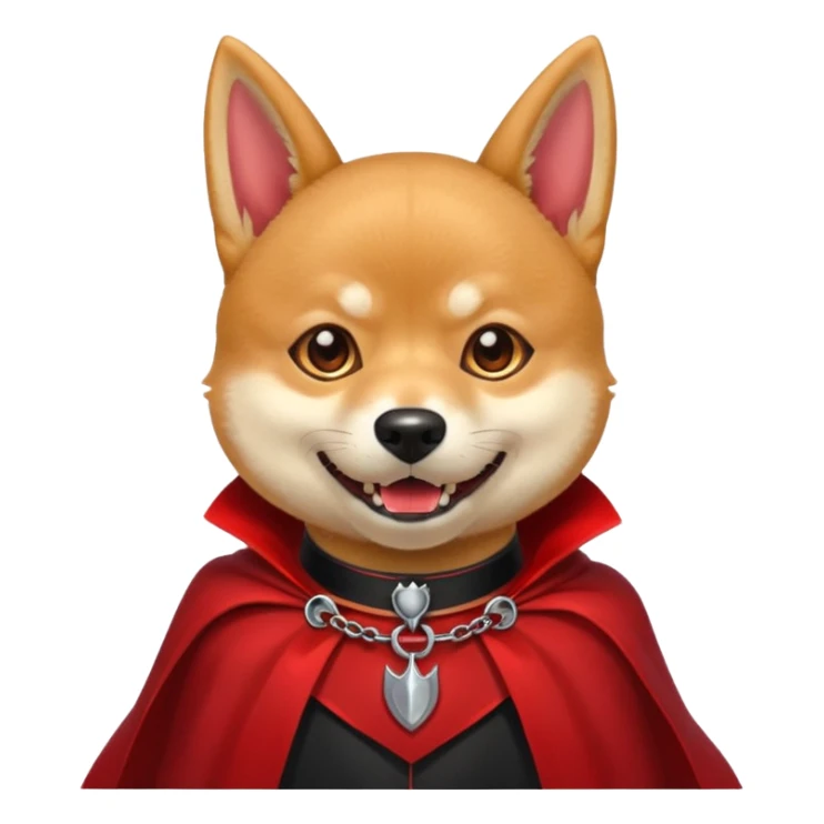 Shiba Vampire Dog in red collar cloak sticker