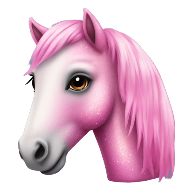 Sparkly pink mini horse sticker