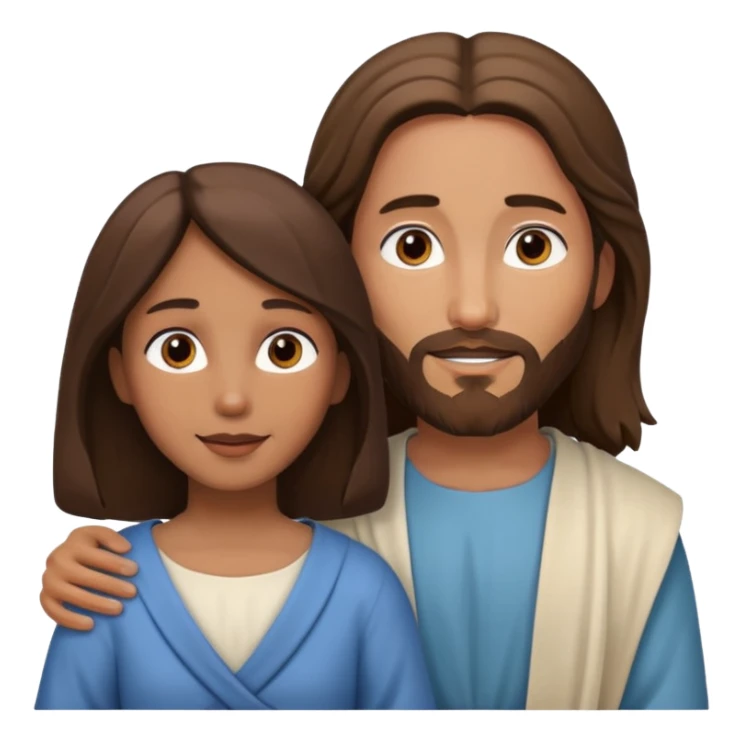 Jesus animado con una mujer ayudándola, variadas sticker