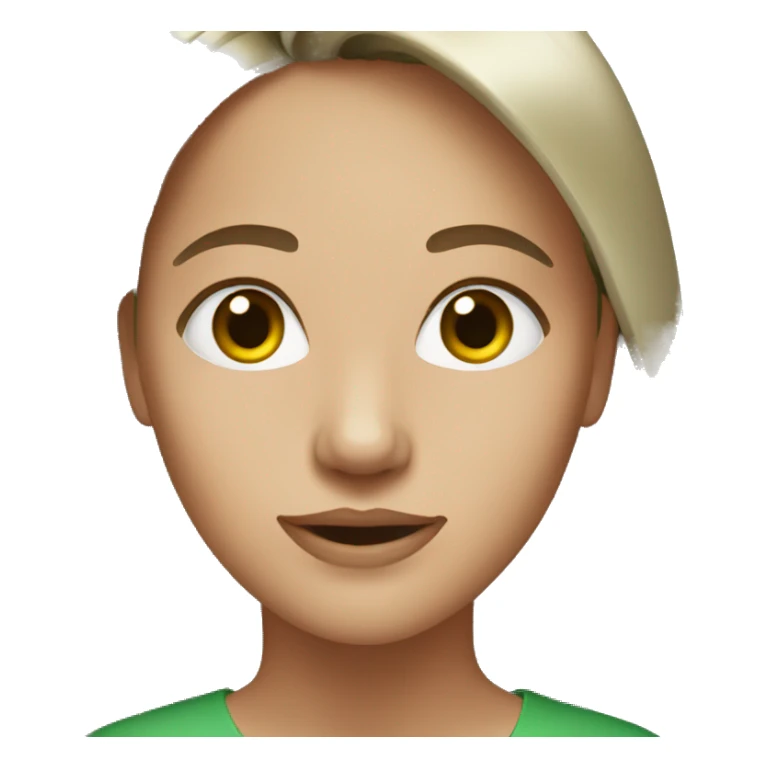 Women white and hair brown with a eyes green sticker