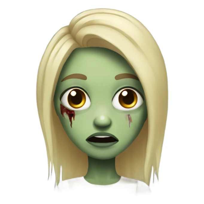 Zombie girl with blonhaird hair sticker