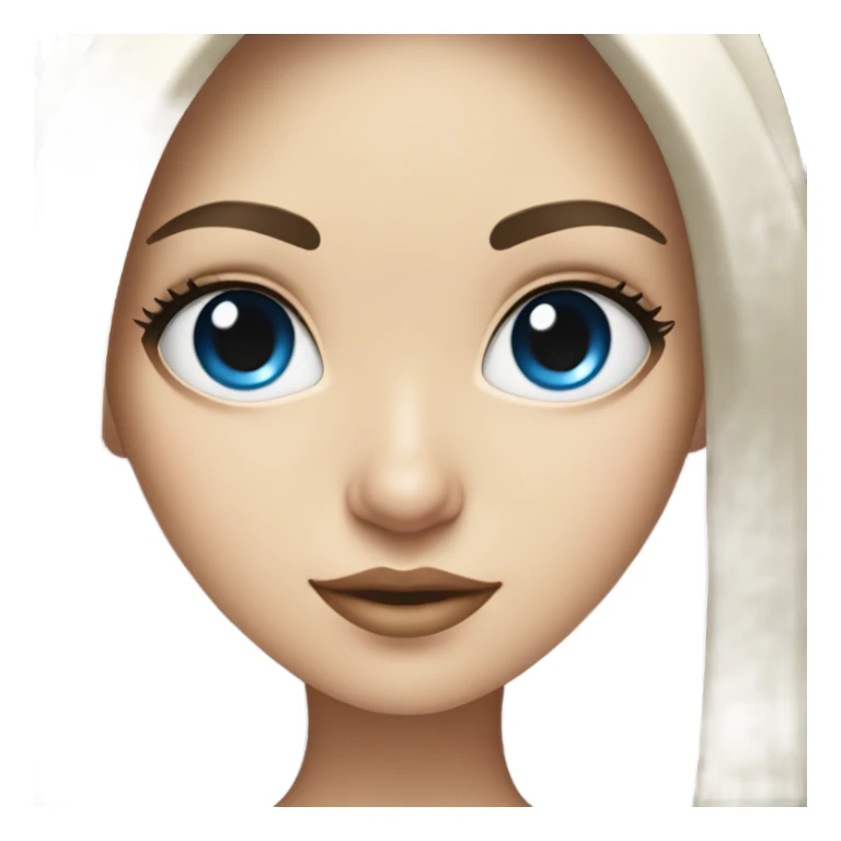 White girl & Black hair, blue eyes with sombrero  sticker