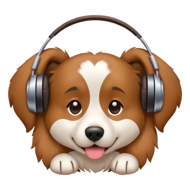 chien qui écoute la musique sticker