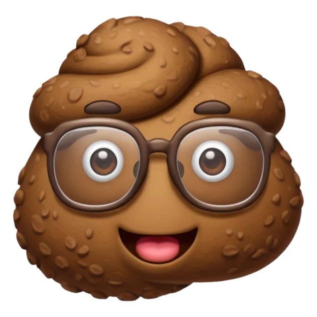 A poop (excrement) with glasses sticker