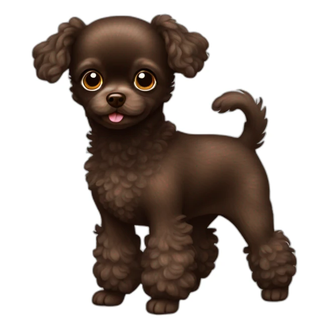 dark brown toy poodle chihuahua dog sticker