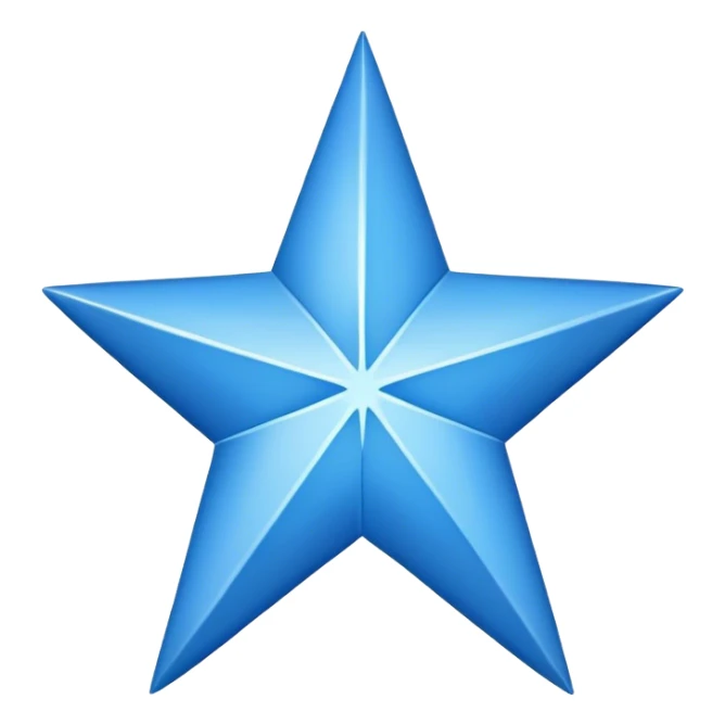 create a emoji of a star shape structure with 13 sides and inside it there should be tick mark in black color and the star should be in blue color sticker