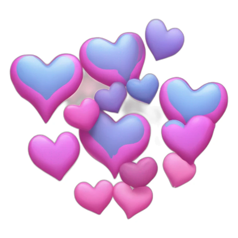 Un corazón con moño 💝 y un corazón con tres corazones azul💗💙 sticker