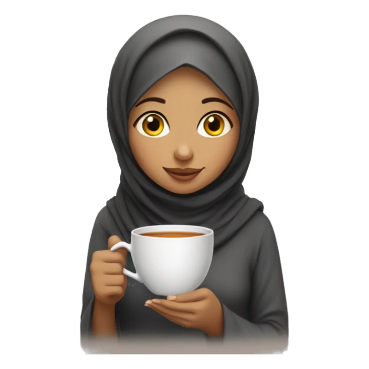 Arabic girl with cup of tea sticker