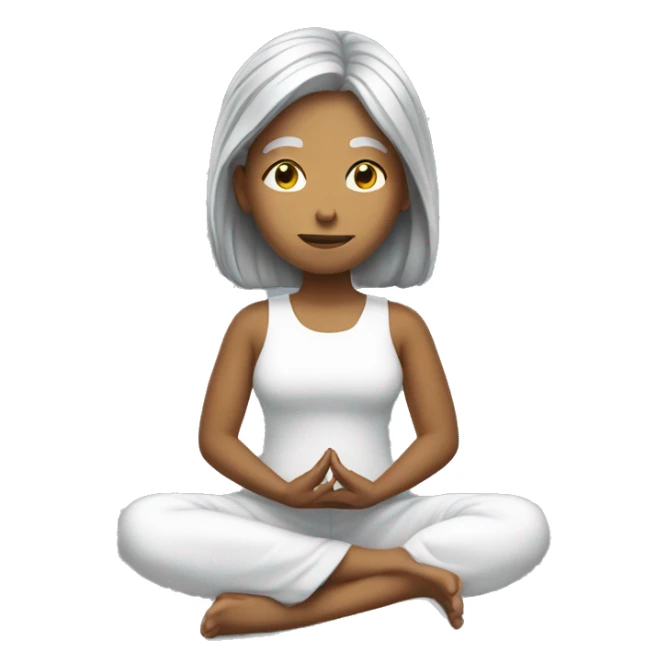 silver hair girl meditating sticker