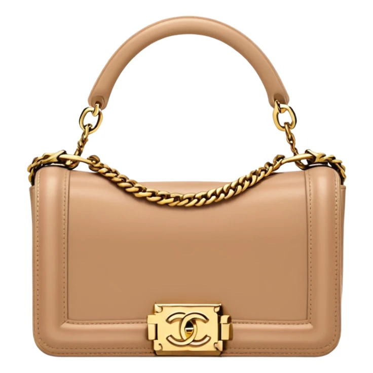 chanel le boy flesh color bag gold hardware sticker