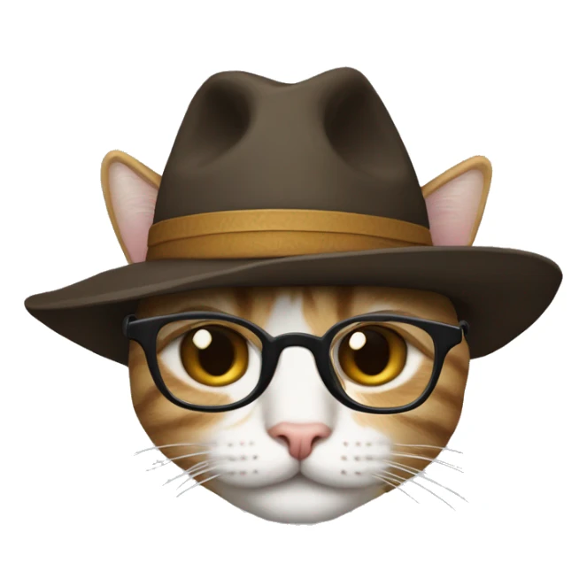 Puedes crearme un gato con lentes y sombrero  sticker