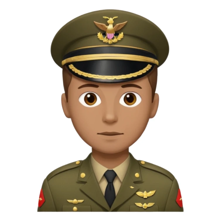 male soldier brown hair style sticker