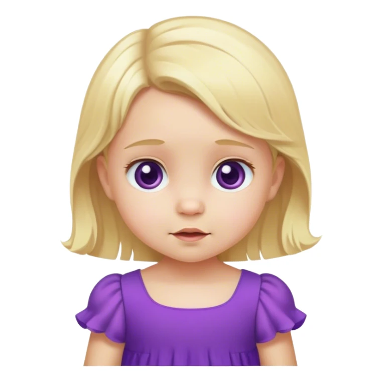 purple dress blond  baby girl  sticker