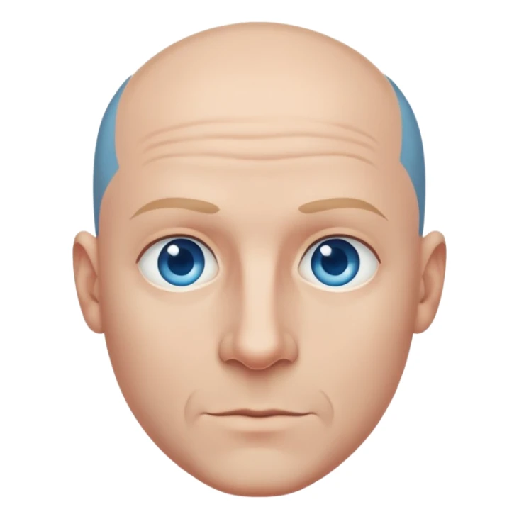 Attractive bald man with a five o’clock shadow and blue eyes  sticker
