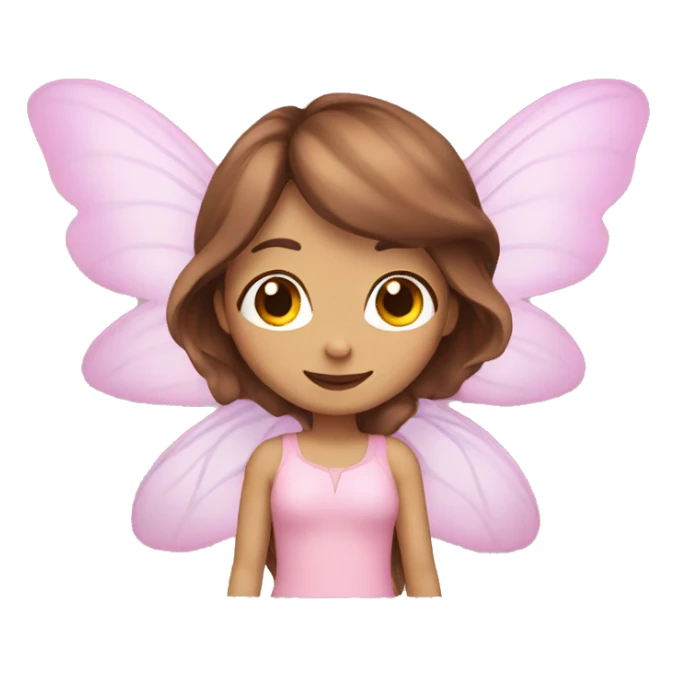  fairy with brown hair and pink wings  sticker