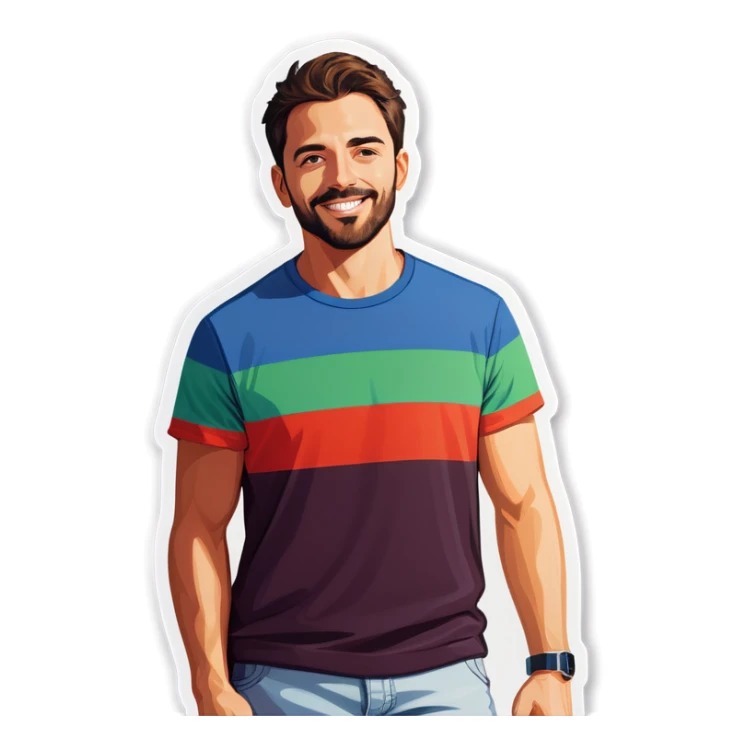 casual male portrait outdoors sticker