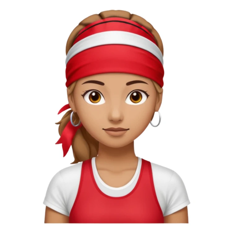 Woman with red headband and sporty outfit, big boobs sticker