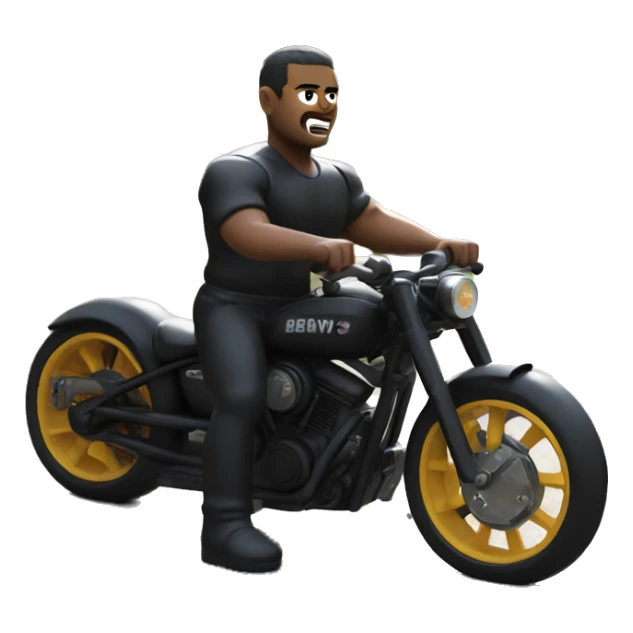 Muscle man in black custom bike sticker