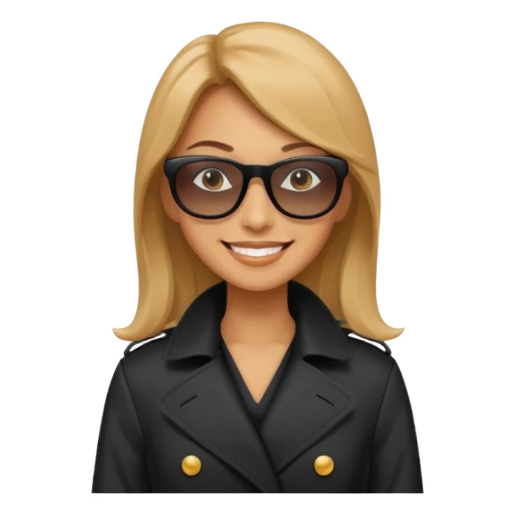 woman in black trenchcoat and sunglasses sticker