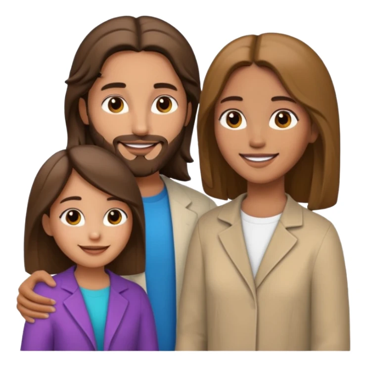 Jesus talking with a young woman in modern clothes, smiling sticker