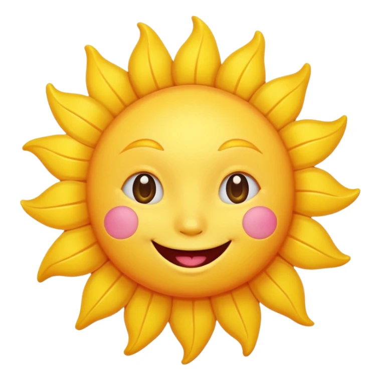 smiling sun emoji, simple and cheerful sticker