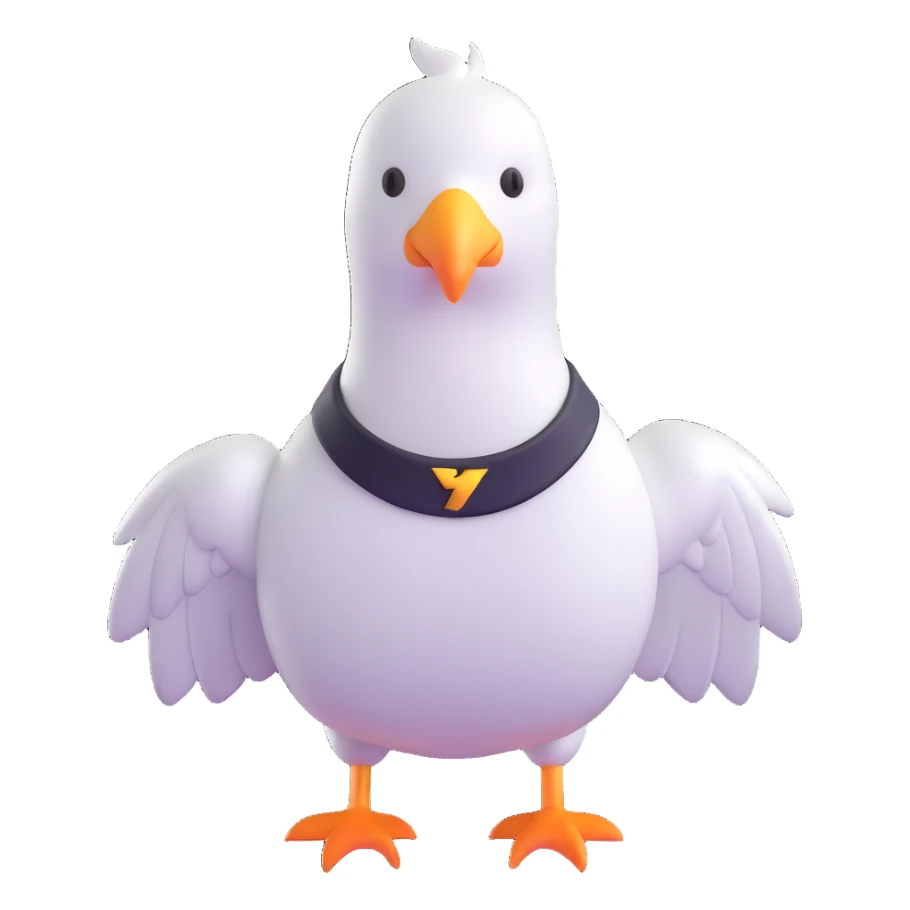 white pigeon wearing Flash costume sticker