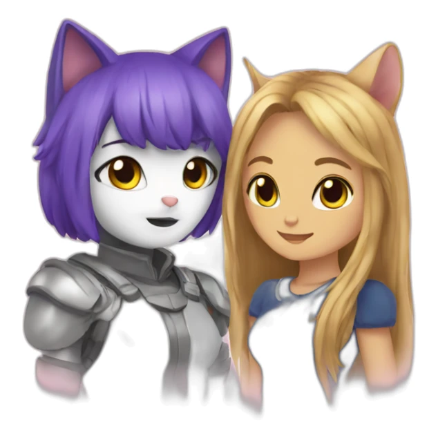 a cat and girl roleplay sticker