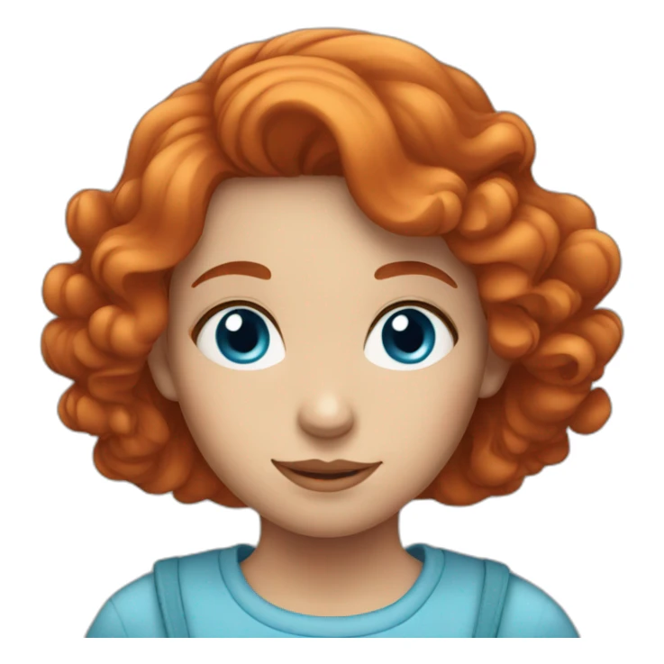 Red haired girl with blue eyes sticker