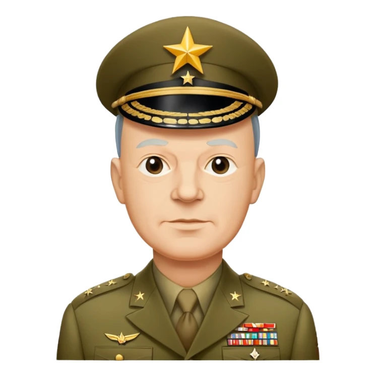 General Eisenhower in military uniform with five stars, World War II era sticker