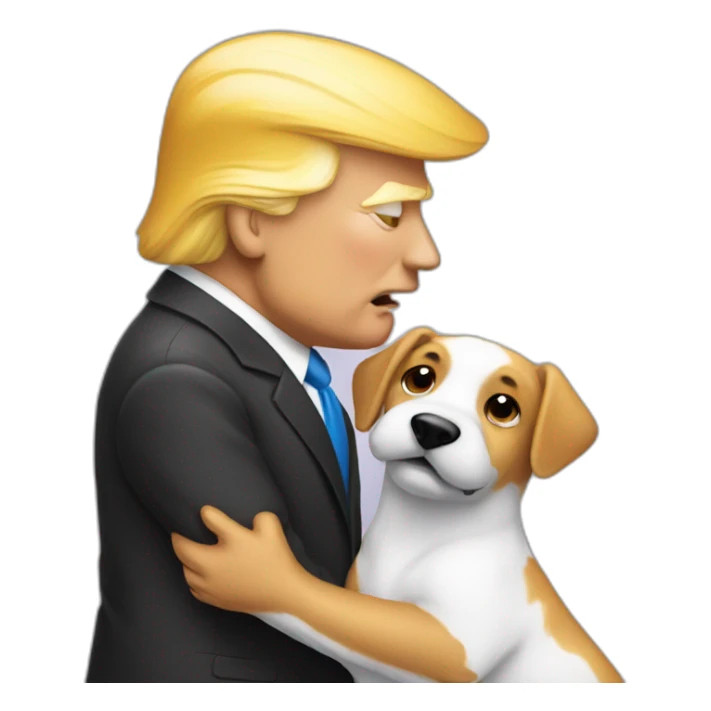 trump kissing a dog sticker