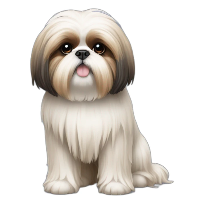 Dog Shih Tzu with long wool full-height  sticker