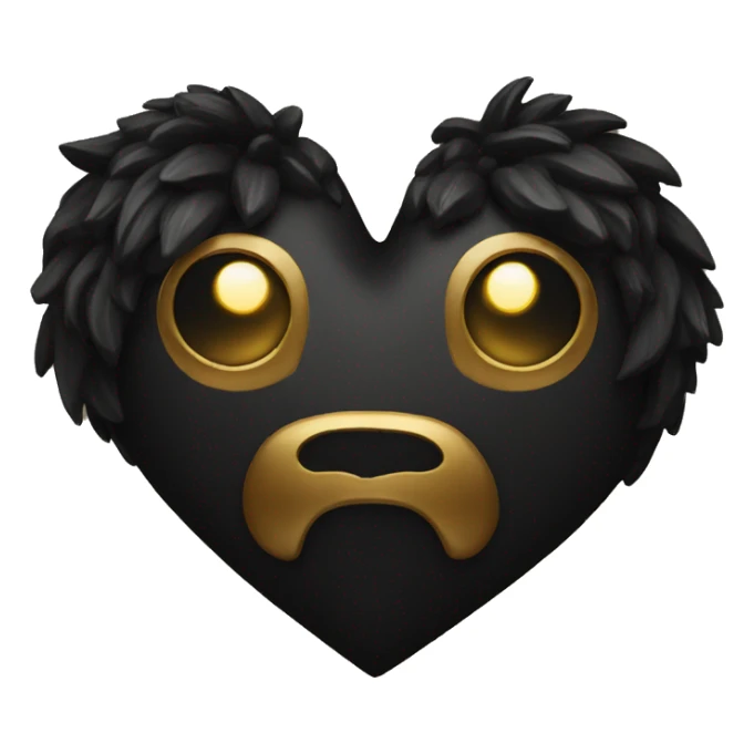 black golden heart sticker