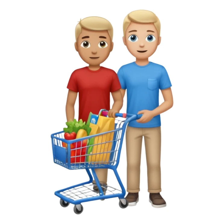 man-with-a-shopping-cart-full-body sticker