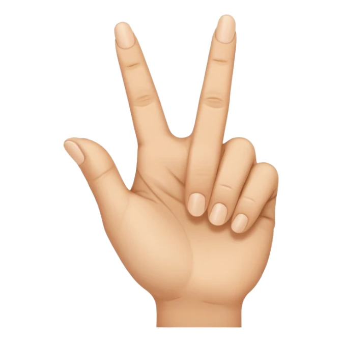 187 Handzeichen Bitte mache mir einen Emoji der mit der linken Hand den Mittelfinger auf den kleinenfinger und den Ringfinger auf den Daumen und der Zeigefinger in die Luft und mit der rechten Hand bitte den Mittelfinger nach unten und den Zeigefinger leicht nach oben sticker