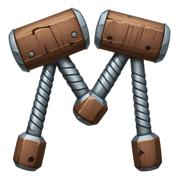 croisement de 2 marteaux (en mode duel, qui des deux va gagner) sticker