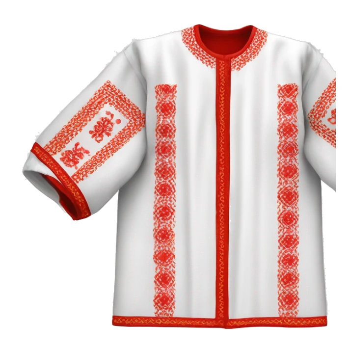  Shirt  vyshyvanka, white with red round embodiary on sleeves sticker
