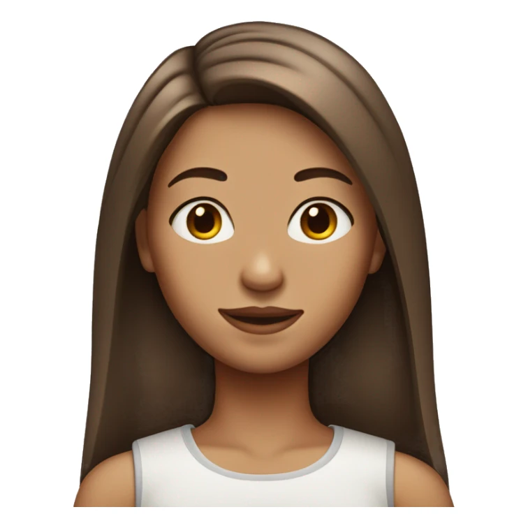 girl with brown middle parted straight hair sticker