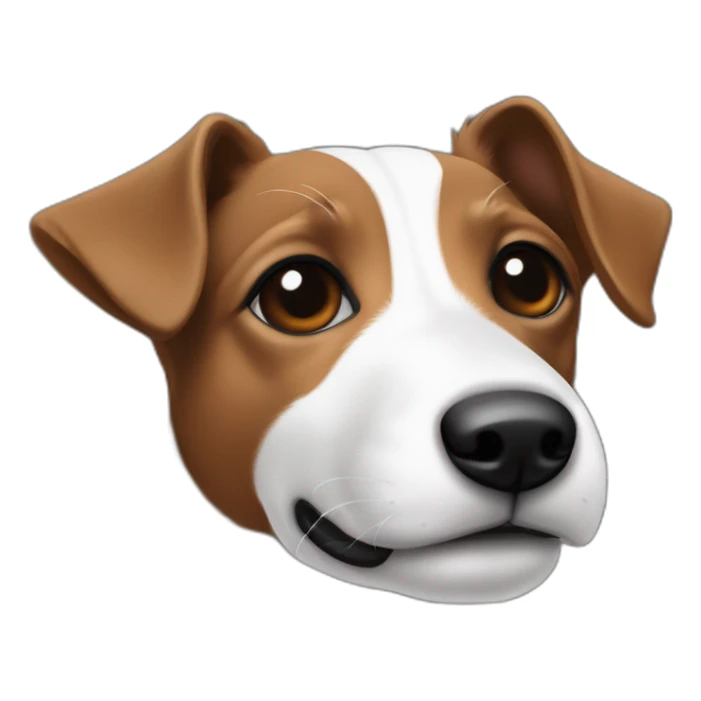 Jack russel noir et blanc avec des taches marron avec oreille dressée sticker