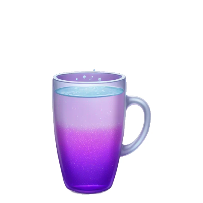Cup of water poured into sparkly radiant purple glass  sticker