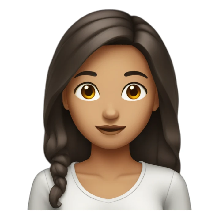 Girl with dark brown hair and tanned skin sticker