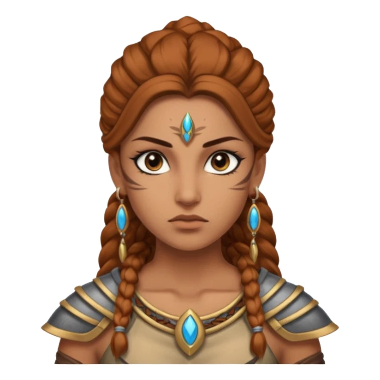 ESO female moamer warrior with lashes and earrings sticker