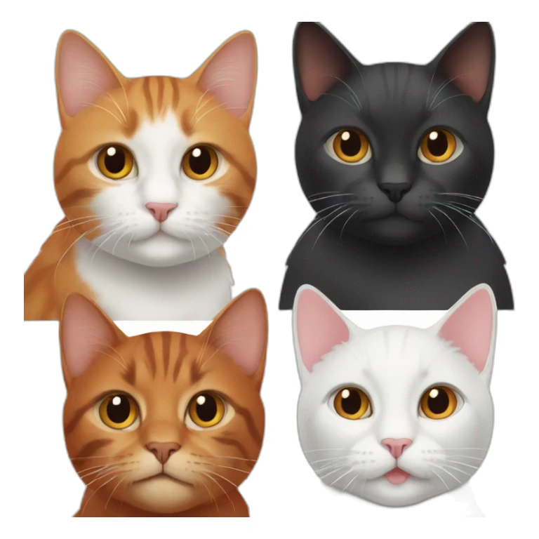 Two cats one black and white one red hair sticker