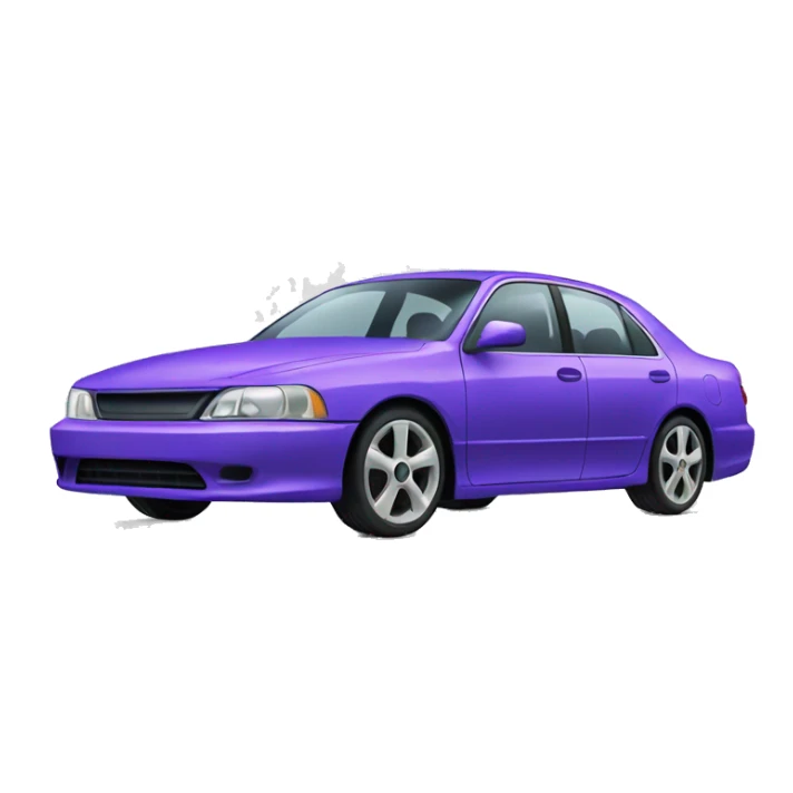 purple Sedan with tall blue rims  sticker