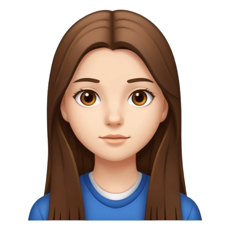 pretty highschool girl with long straight hair sticker