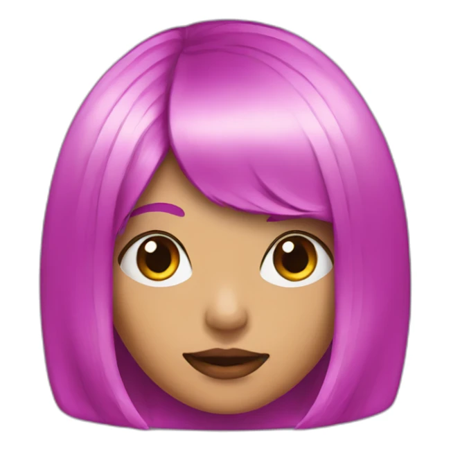 girl with purple eyes, hot pink bob haircut sticker